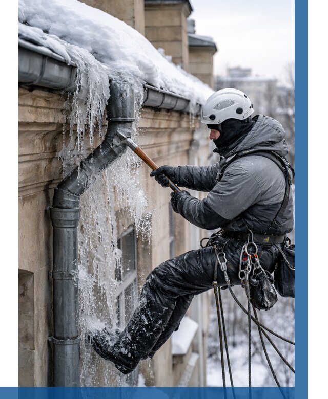 Очистка водостоков от льда в Курске от 3648 р. | ВЫСОТНИК-Кус