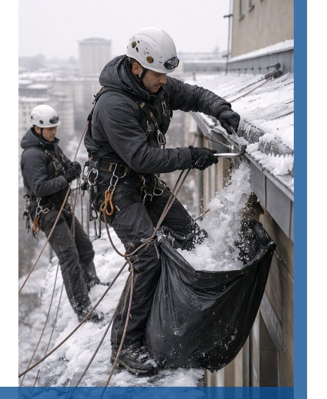 Аварийная очистка крыши в Курске под ключ от 313 р. | ВЫСОТНИК-Кус