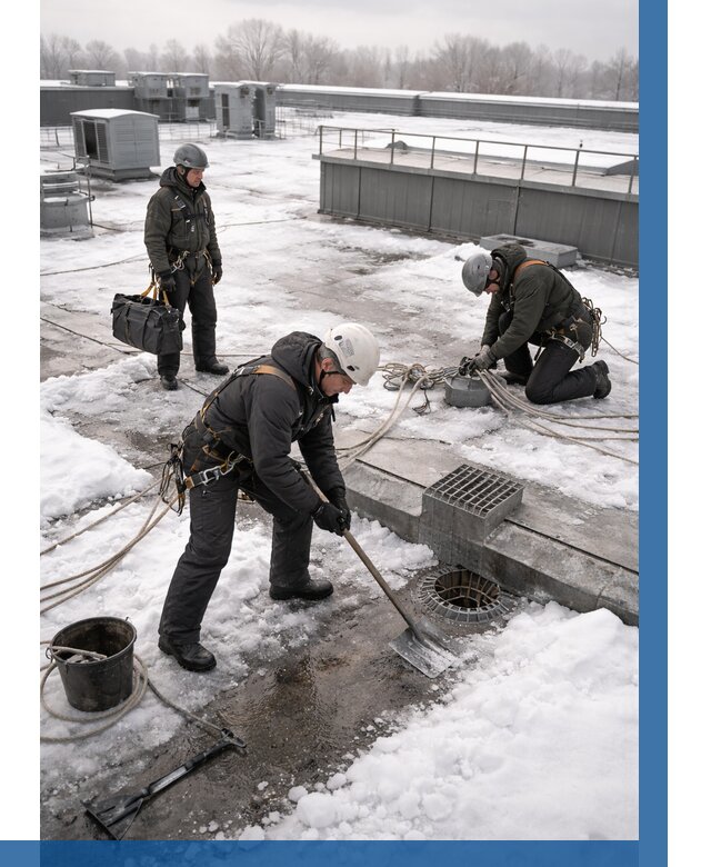 Абонентское обслуживание кровли зимой в Курске от 8339 р. | ВЫСОТНИК-Кус