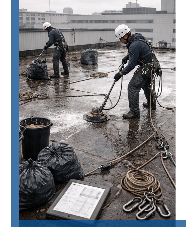 Плановая очистка кровли по графику в Курске для безопасности