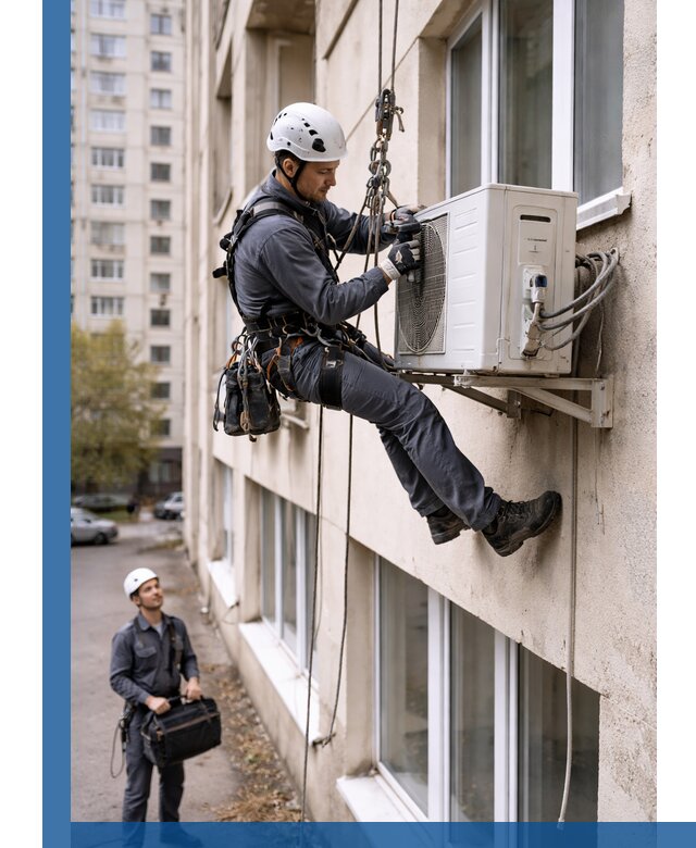 Демонтаж внешнего блока кондиционера в Курске профессионально