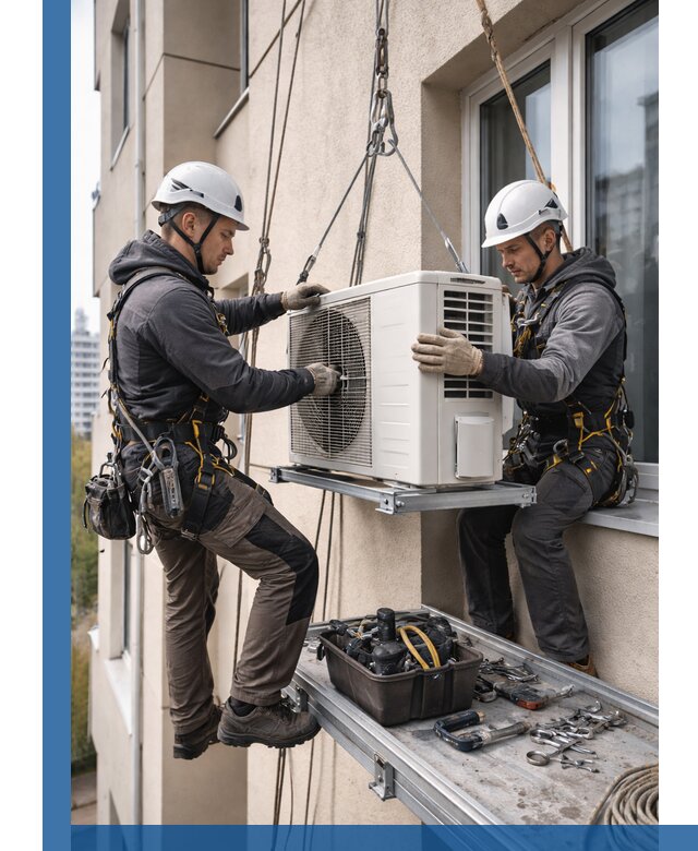 Перенос внешнего блока кондиционера в Курске с монтажом и крепежом