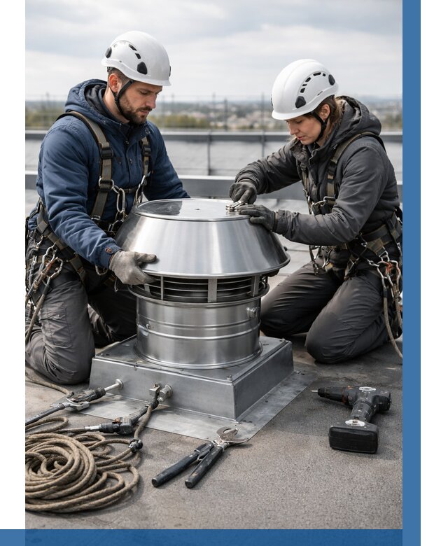 Установка дефлекторов на кровле в Курске от 4691 р. | ВЫСОТНИК-Кус