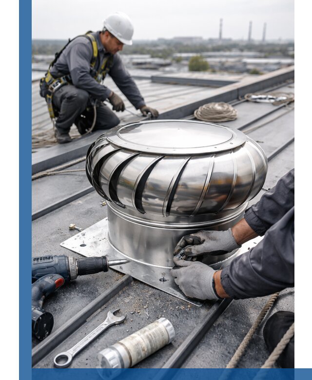 Установка дефлекторов на кровле в Курске профессионально