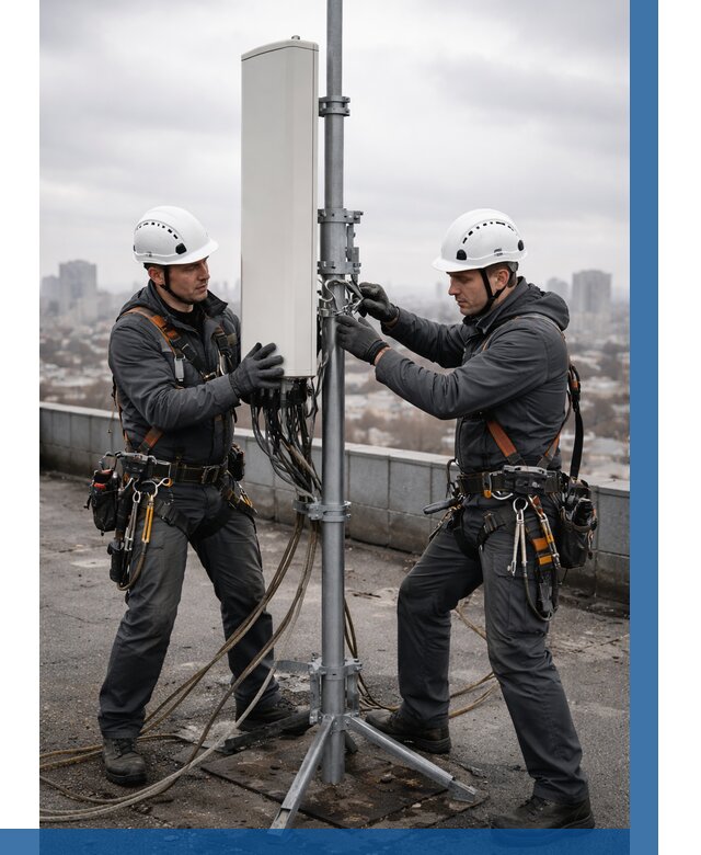 Монтаж антенн связи на крыше в Курске от 8860 р. | ВЫСОТНИК-Кус