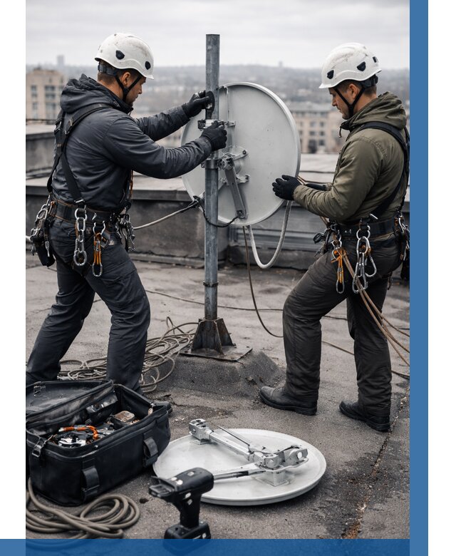 Демонтаж антенн на крыше в Курске от 4691 р. | ВЫСОТНИК-Кус