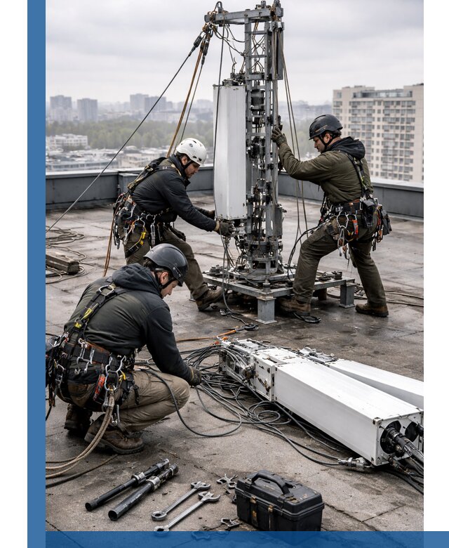 Демонтаж антенн на крыше зданий в Курске с гарантией