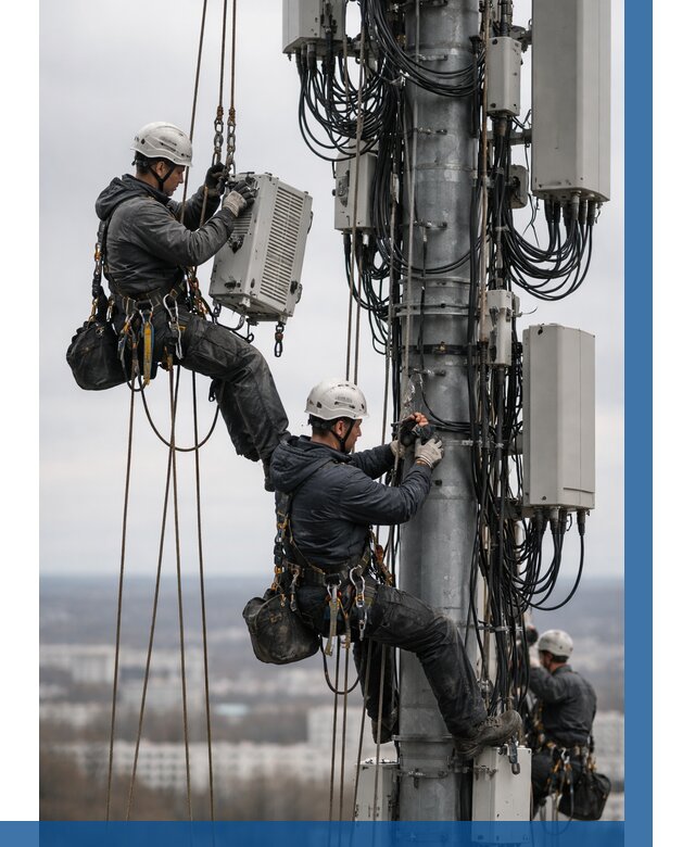 Монтаж оборудования связи на мачте в Курске от 7818 р. | ВЫСОТНИК-Кус