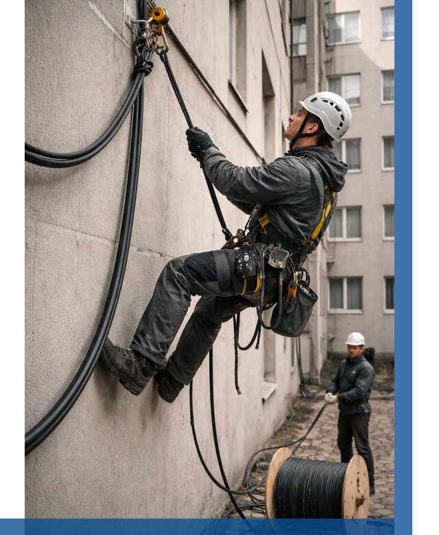 Протяжка кабеля питания на высоте в Курске от 469 р. | ВЫСОТНИК-Кус