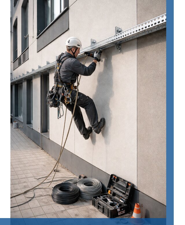 Монтаж кабельных лотков на фасаде в Курске от 1251 р. | ВЫСОТНИК-Кус