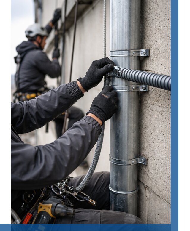 Монтаж гофры для кабеля в Курске от 313 р. | ВЫСОТНИК-Кус