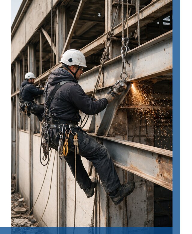 Демонтаж металлоконструкций на высоте в Курске от 6776р. |ВЫСОТНИК-Кус