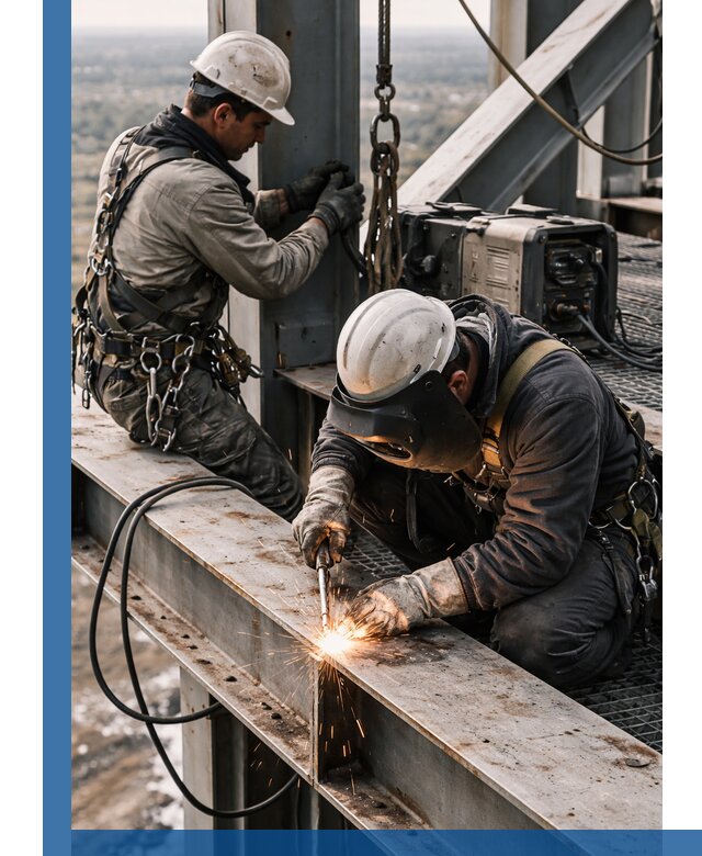 Высотные сварочные работы в Курске для промышленных объектов