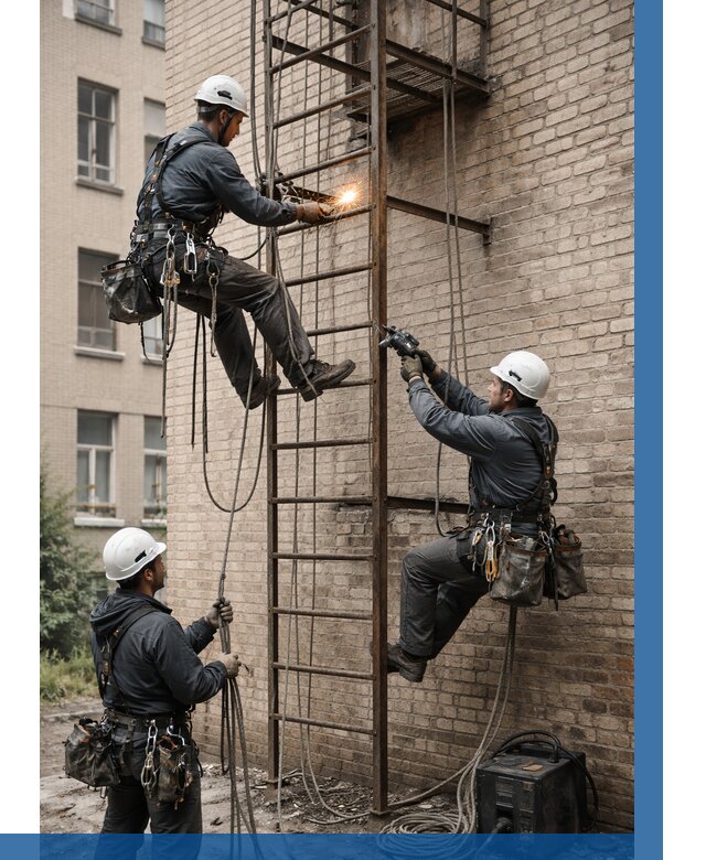 Ремонт пожарной лестницы в Курске от 7818 р. | ВЫСОТНИК-Кус