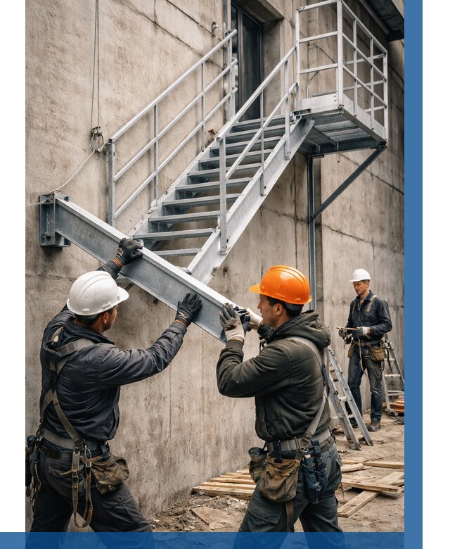 Монтаж металлических лестниц в Курске от 15636 р. | ВЫСОТНИК-Кус