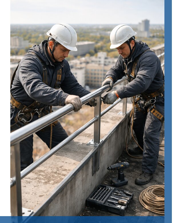 Монтаж перил на высоте в Курске от 2606 р. | ВЫСОТНИК-Кус