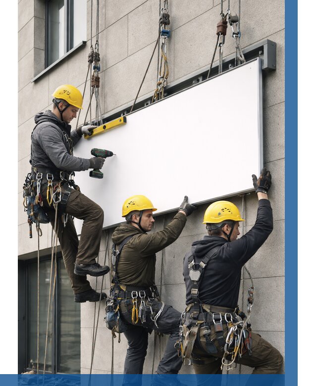 Монтаж рекламной вывески в Курске от 8339 р. | ВЫСОТНИК-Кус