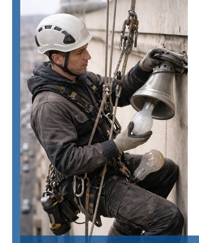 Замена ламп на высоте в Курске профессионально и быстро