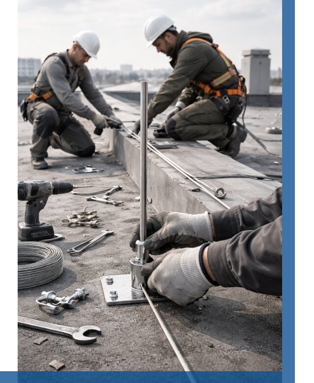 Монтаж молниезащиты на кровле в Курске цена от 26060 р. | ВЫСОТНИК-Кус