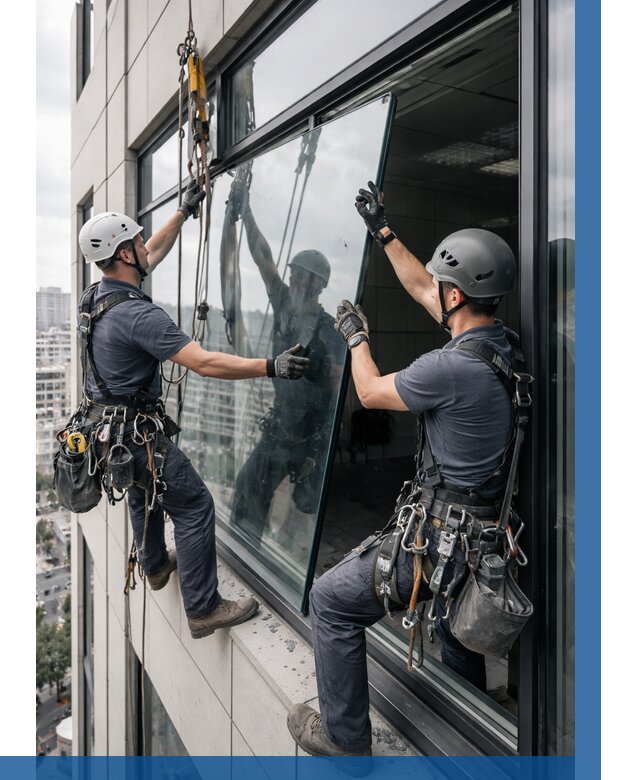 Замена стеклопакетов на высоте в Курске от 5733 р. | ВЫСОТНИК-Кус