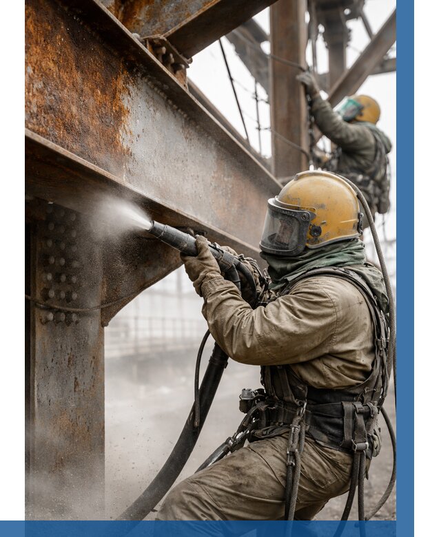 Пескоструйная очистка металлоконструкций в Курске по 625 р.  ВЫСОТНИК-Кус