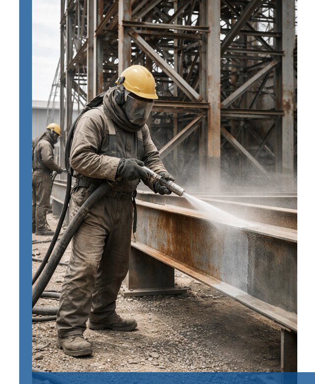 Пескоструйная очистка металлоконструкций в Курске промышленная