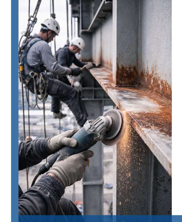 Зачистка металла от ржавчины и подготовка поверхностей в Курске