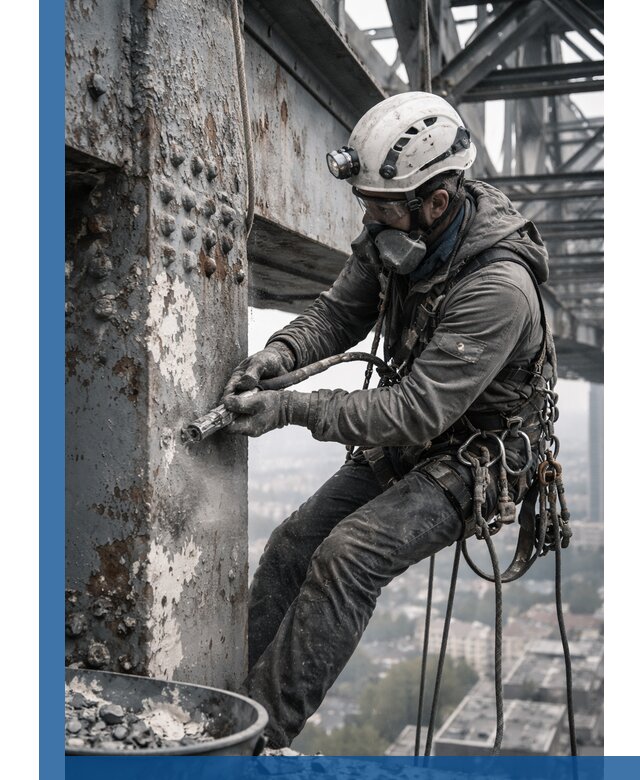 Удаление старой краски с металлических конструкций в Курске