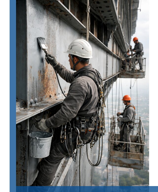 Покраска металлоконструкций на высоте в Курске профессионально