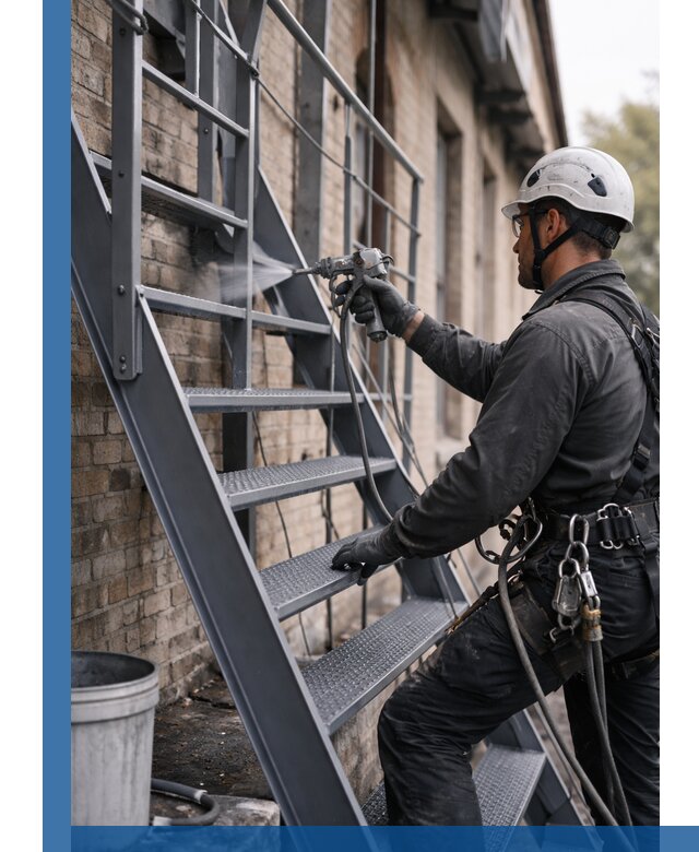 Покраска и антикоррозионная защита пожарных лестниц в Курске