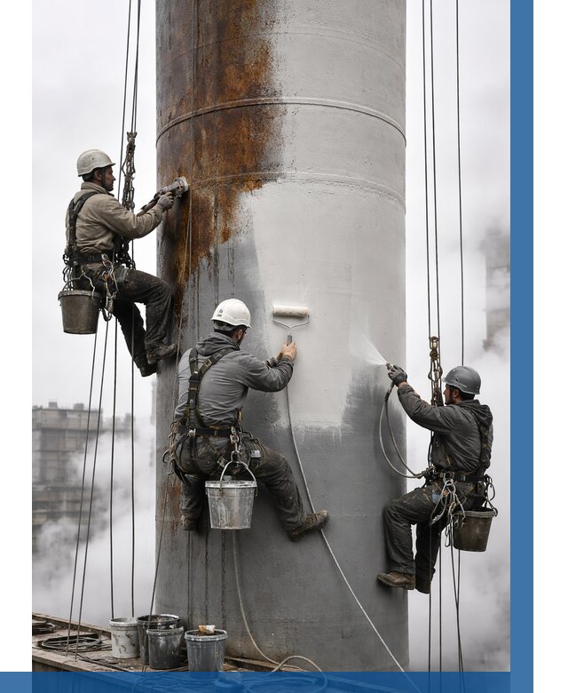 Покраска дымовых труб в Курске от 8860 р. | ВЫСОТНИК-Кус