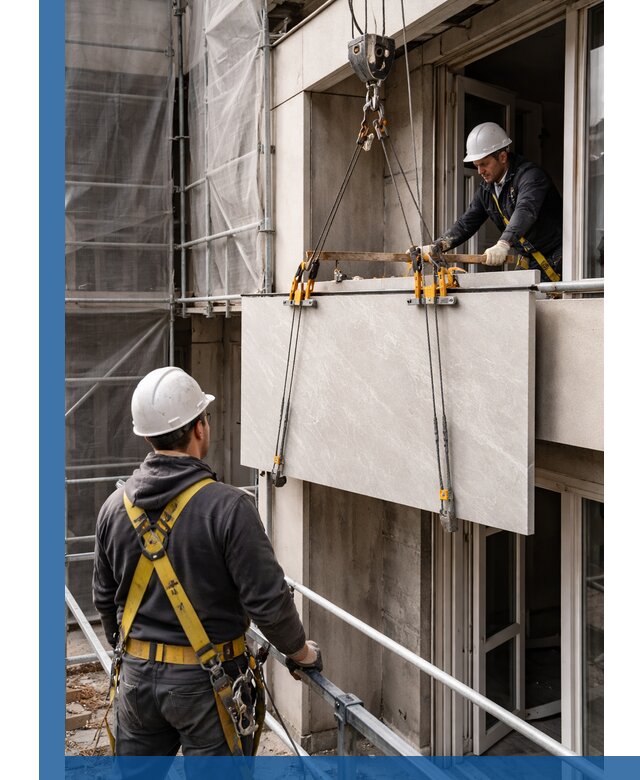 Подъем керамогранита на этаж в Курске грузчиками и техникой