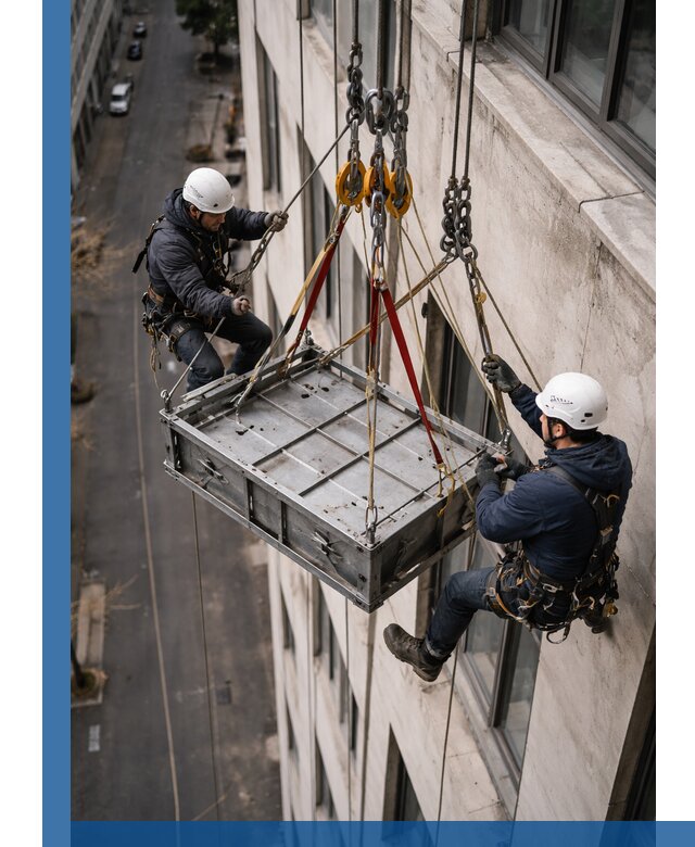 Спуск и подъем грузов по фасаду в Курске для зданий