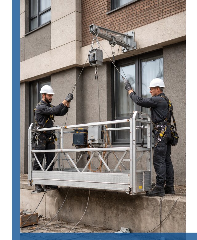 Монтаж и подъем фасадной люльки в Курске с гарантией безопасности