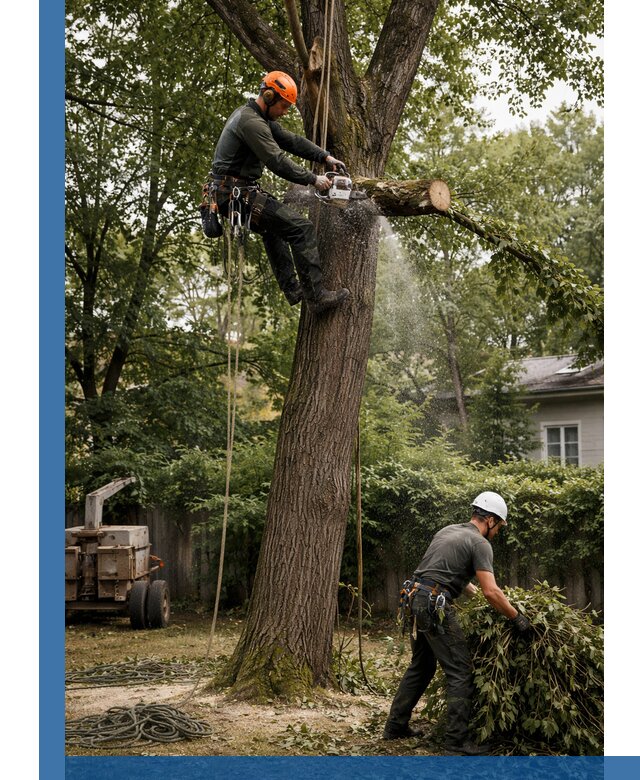 Кронирование деревьев в Курске, безопасная высотная обрезка