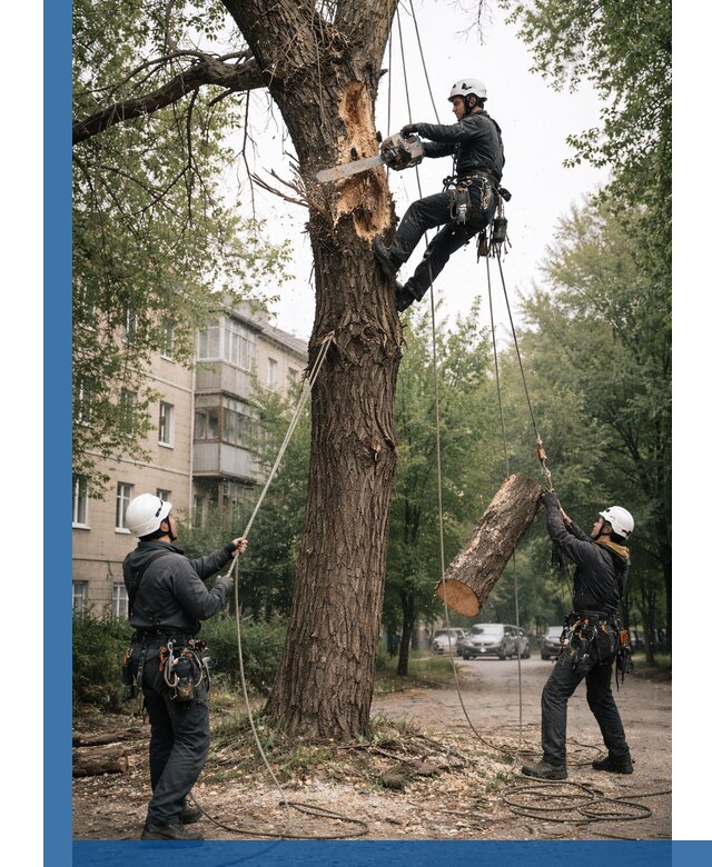 Срочное удаление аварийных деревьев в Курске с гарантией безопасности