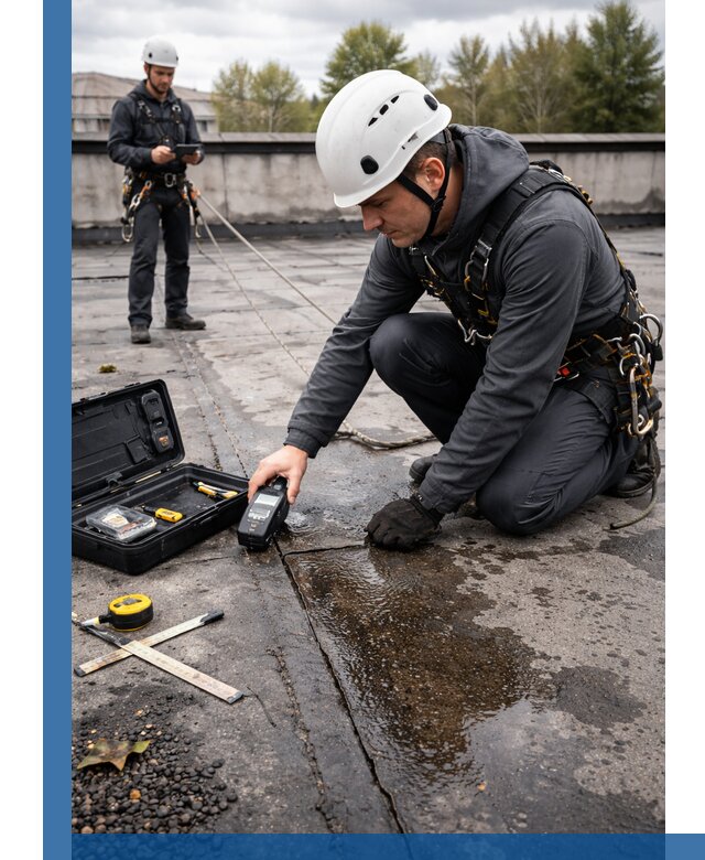 Обследование кровли на протечки и выявление дефектов в Курске