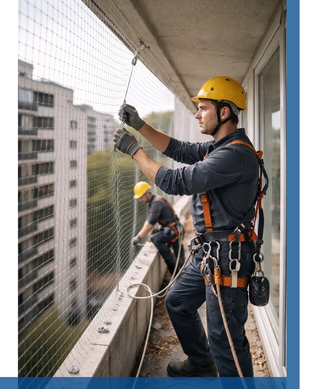 Монтаж сетки от птиц в Курске от 4691 р. | ВЫСОТНИК-Кус